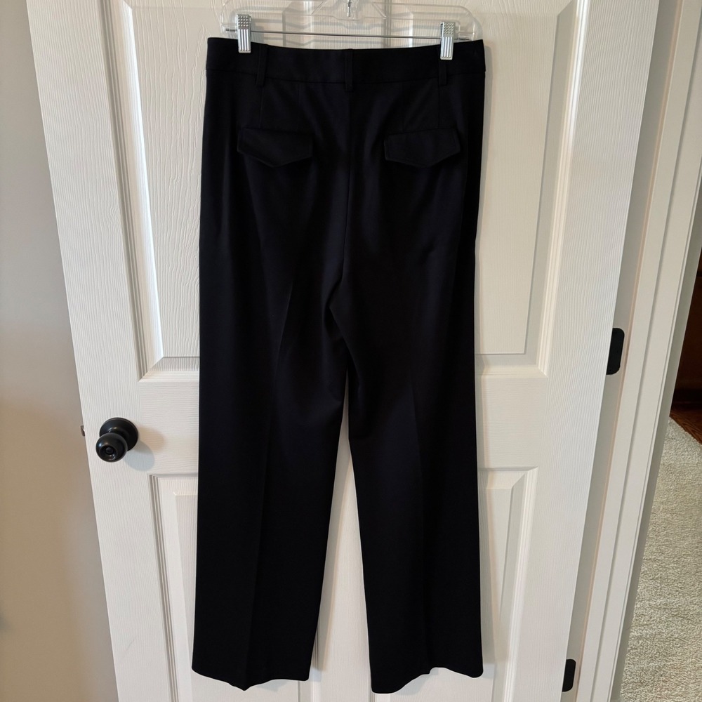 J.McLaughlin Womens Black Wide Leg Pleated Trousers Size 6 High Rise Stretch - Picture 4 of 5